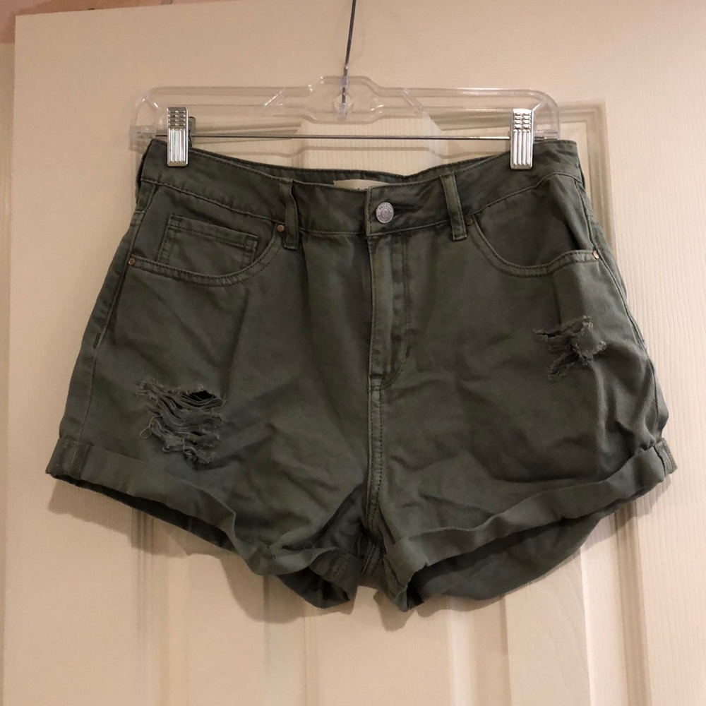 Never worn army green jean shorts